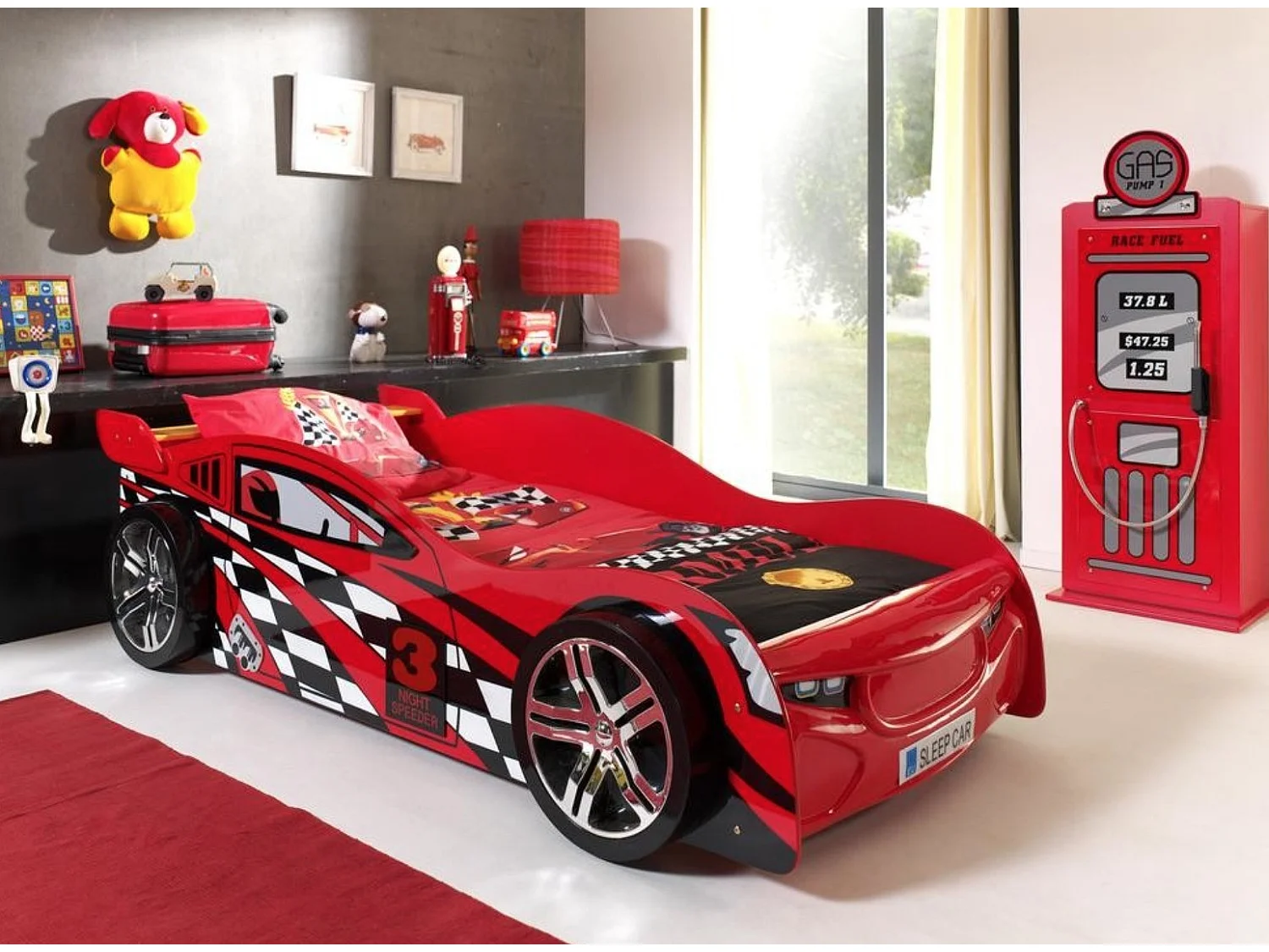Lit Enfant Voiture "Night Speeder" 90x200cm Rouge