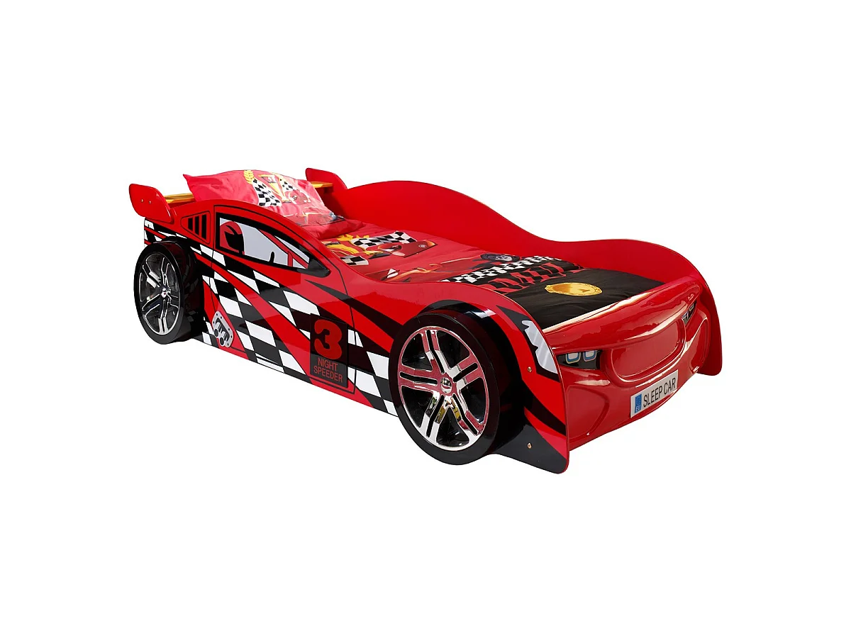 Lit Enfant Voiture "Night Speeder" 90x200cm Rouge