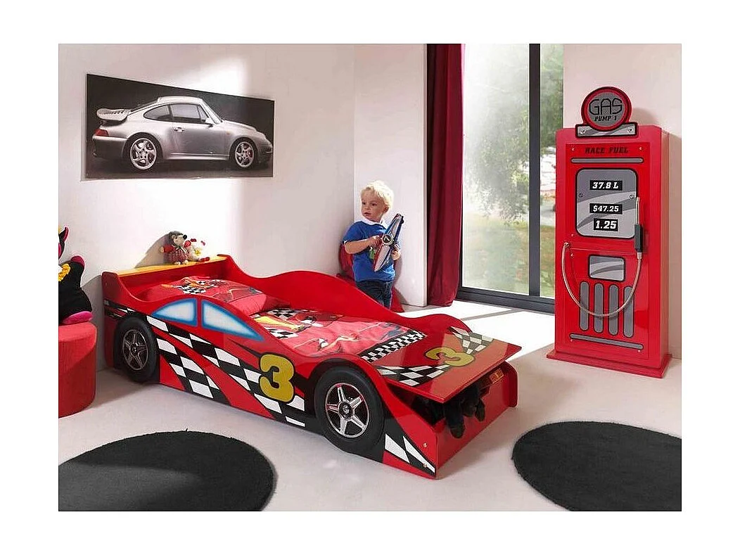 Lit Enfant Voiture "Race" 70x140cm Rouge