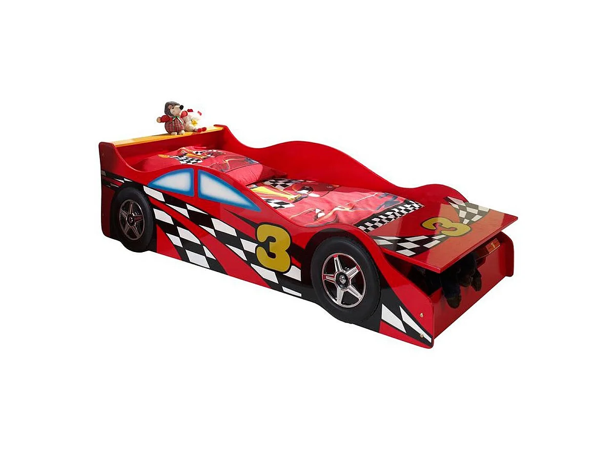 Lit Enfant Voiture "Race" 70x140cm Rouge