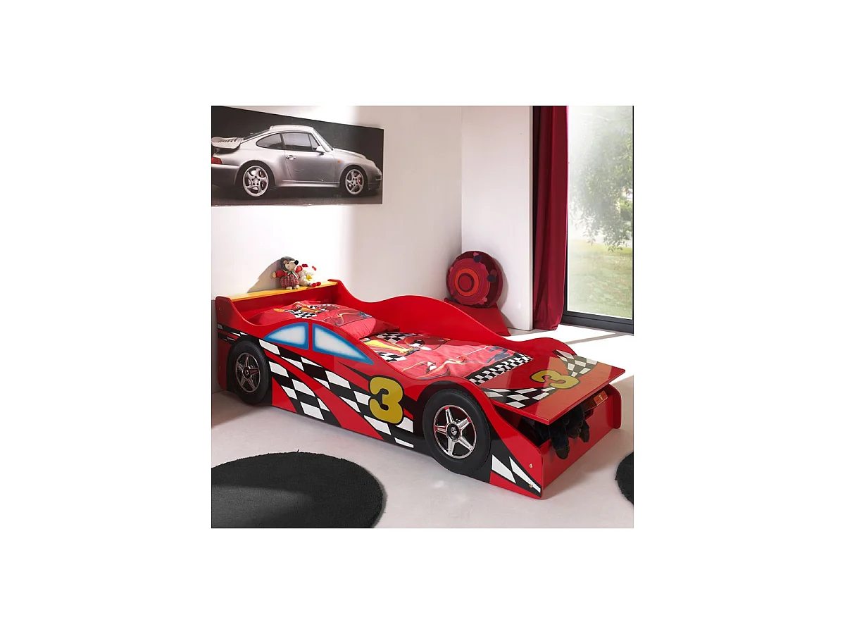 Lit Enfant Voiture "Race" 70x140cm Rouge