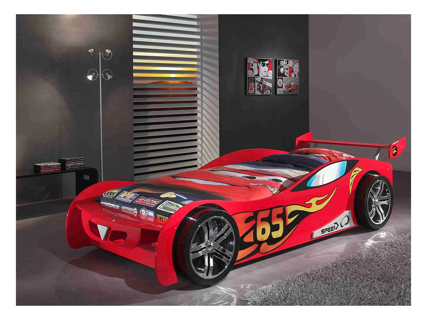Lit Enfant Voiture "LeMans" 90x200cm Rouge