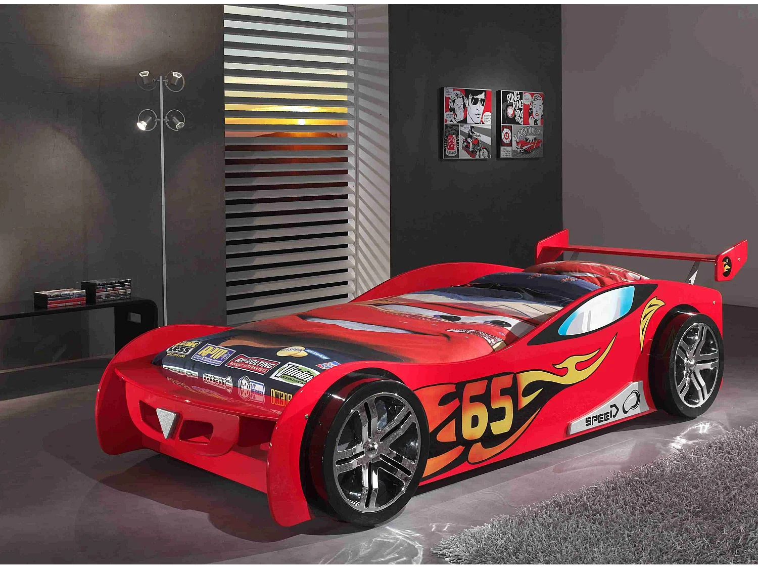 Lit Enfant Voiture "LeMans" 90x200cm Rouge