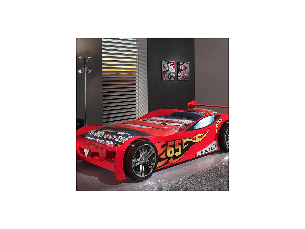 Lit Enfant Voiture "LeMans" 90x200cm Rouge