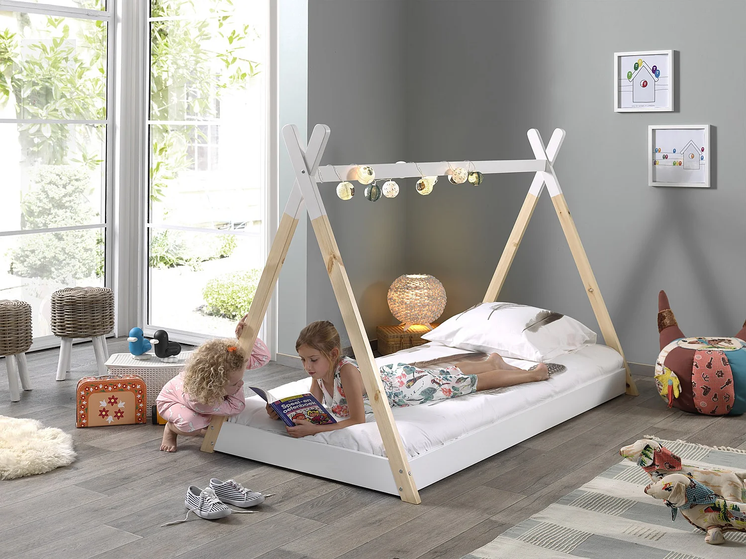 Lit Enfant Design "Tipi" 90x200cm Blanc