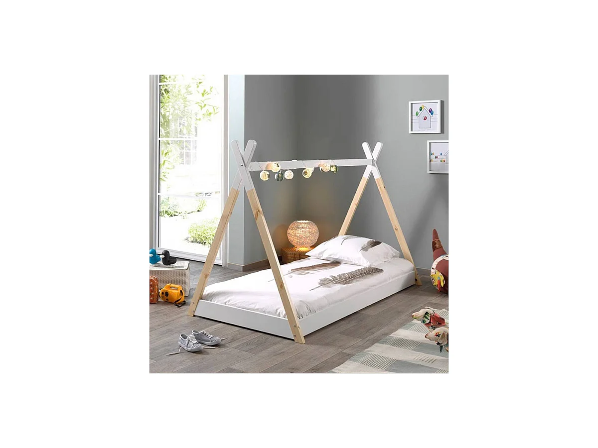 Lit Enfant Design "Tipi" 90x200cm Blanc