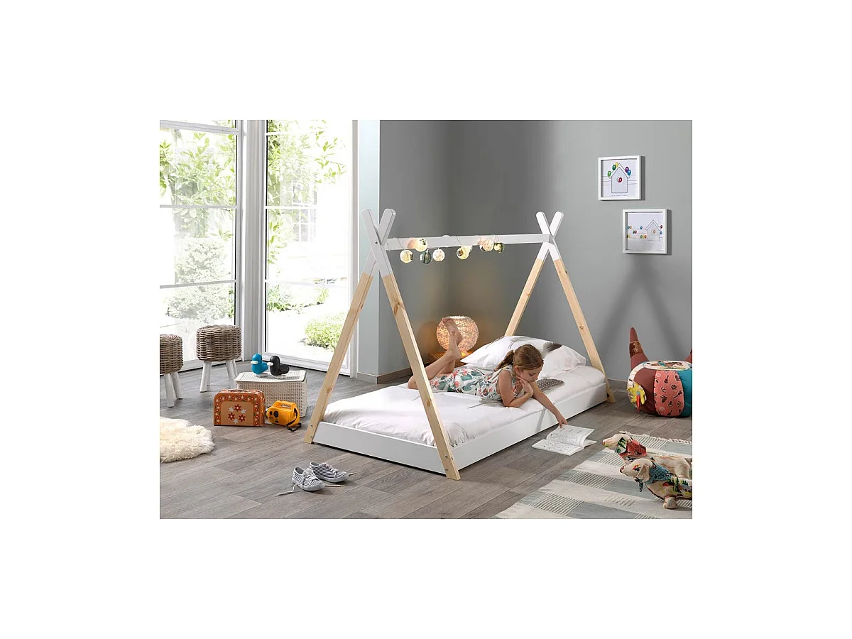 Lit Enfant Design "Tipi" 90x200cm Blanc