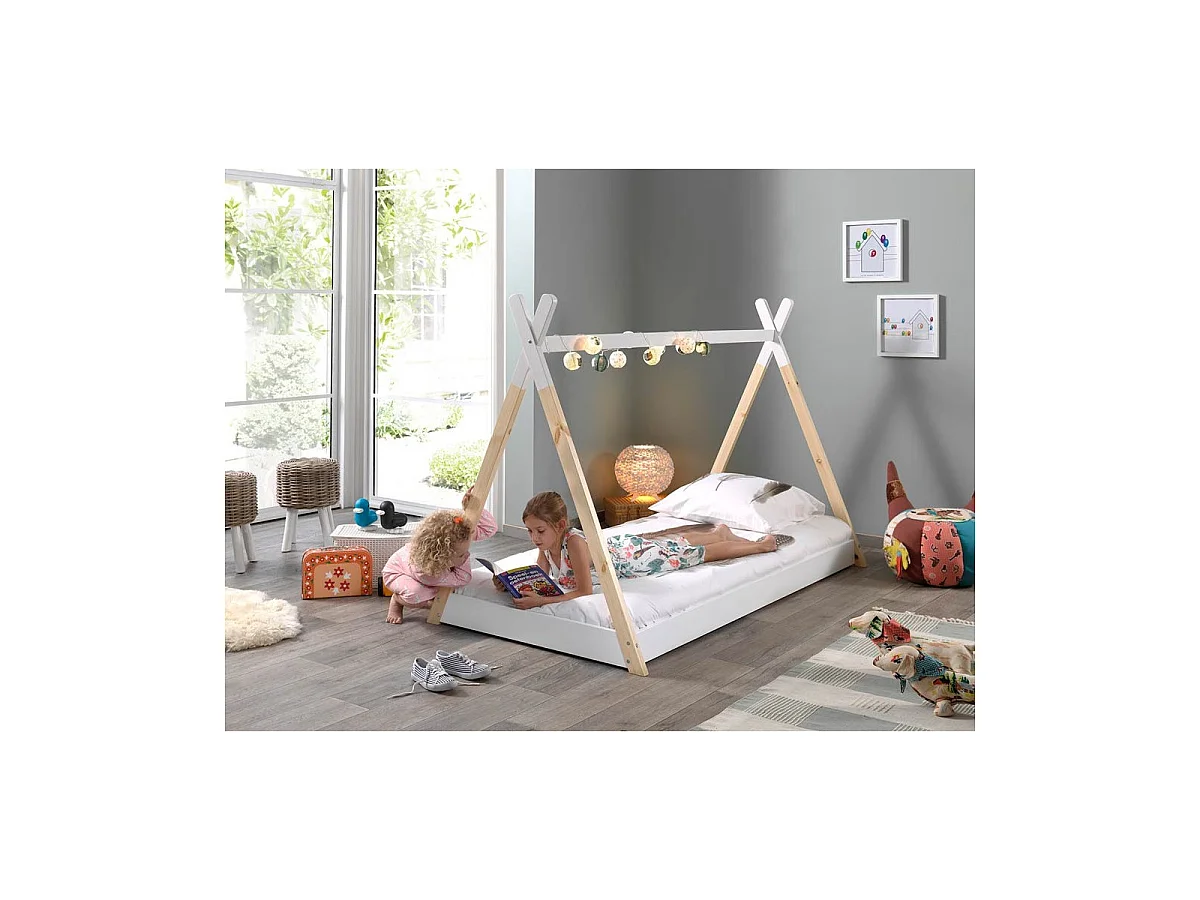 Lit Enfant Design "Tipi" 90x200cm Blanc