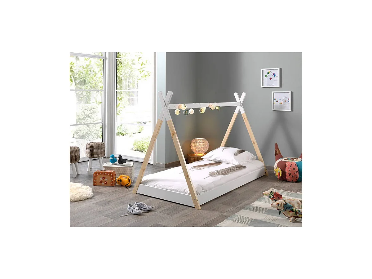 Lit Enfant Design "Tipi" 90x200cm Blanc