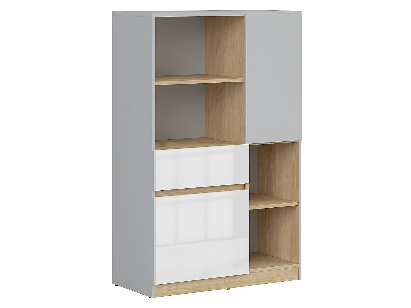 Bibliothèque triple vitrine avec portes | La Maison Plus by VeronaStyle