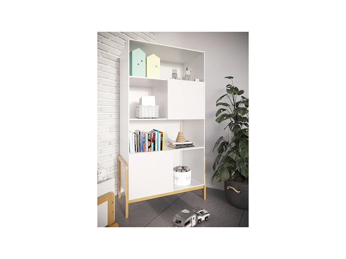 Liberia 2 ante bianco e marrone 160cm