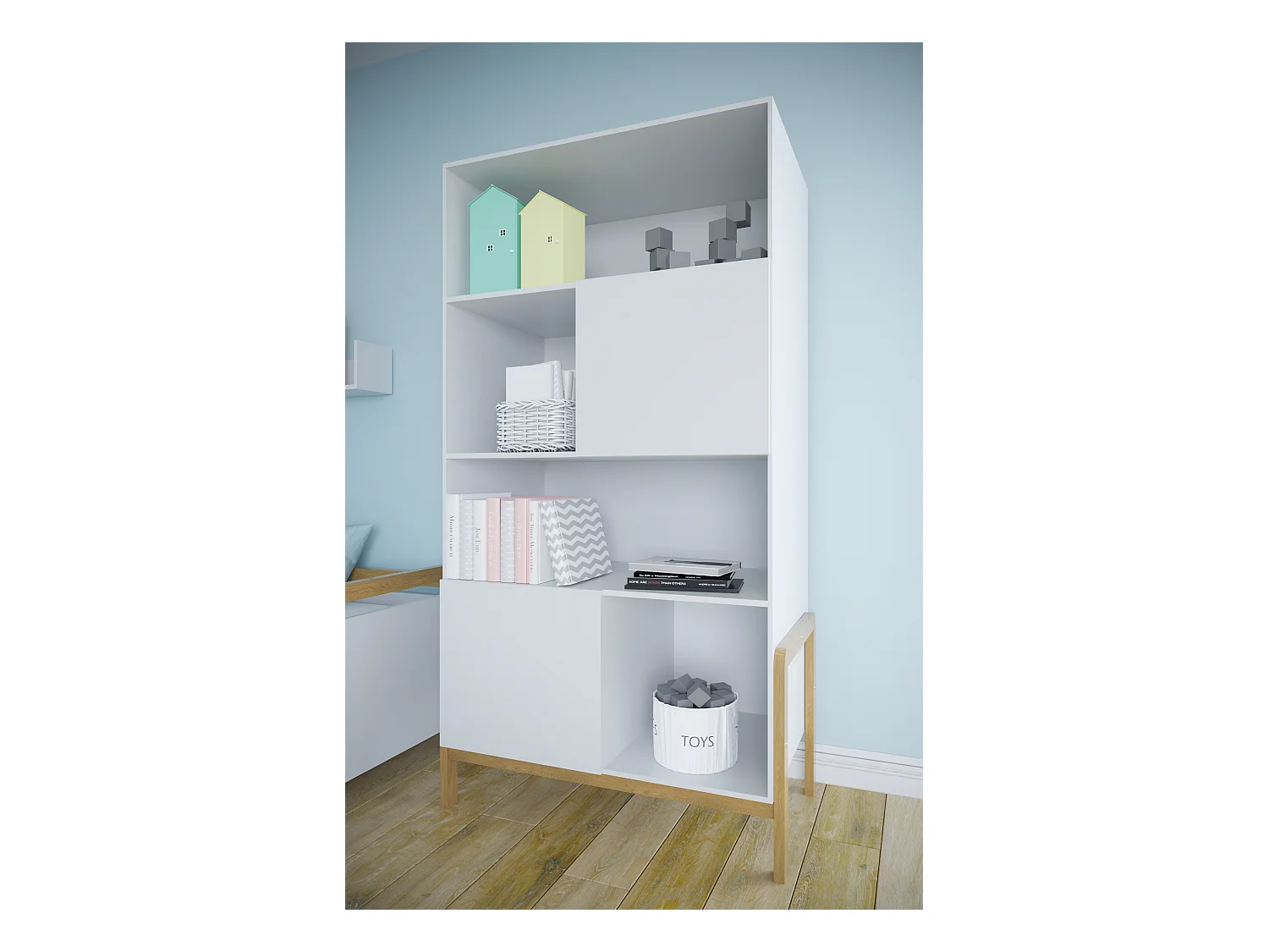 Liberia 2 ante bianco e marrone 160cm