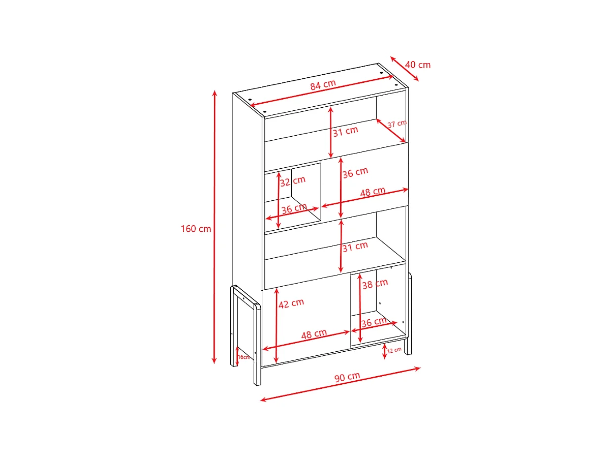 Liberia 2 ante bianco e marrone 160cm