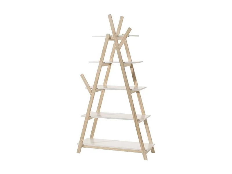 Bibliothèque Design "Kiddy" 80cm Naturel & Blanc