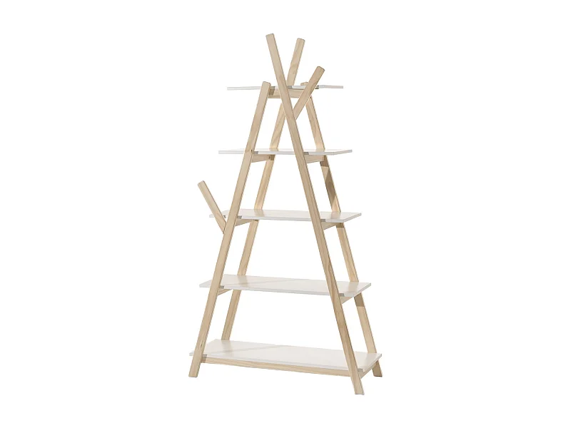 Bibliothèque Design "Kiddy" 80cm Naturel & Blanc