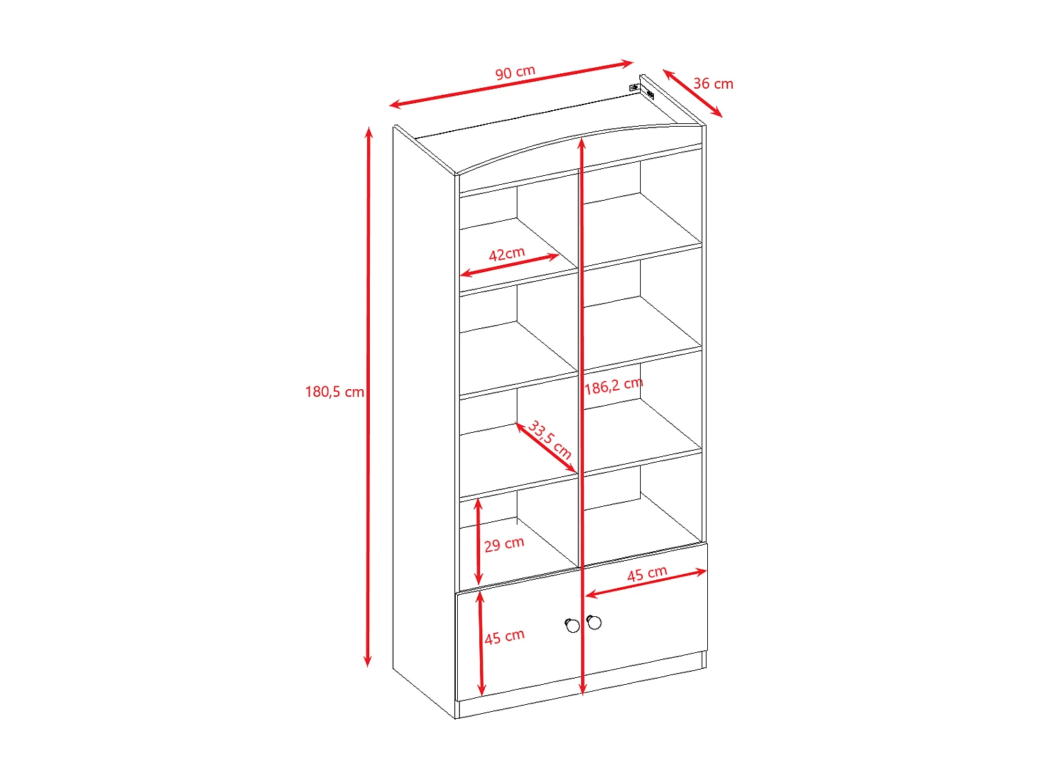 Kocot Kids Julia 2-deurs boekenkast - Wit