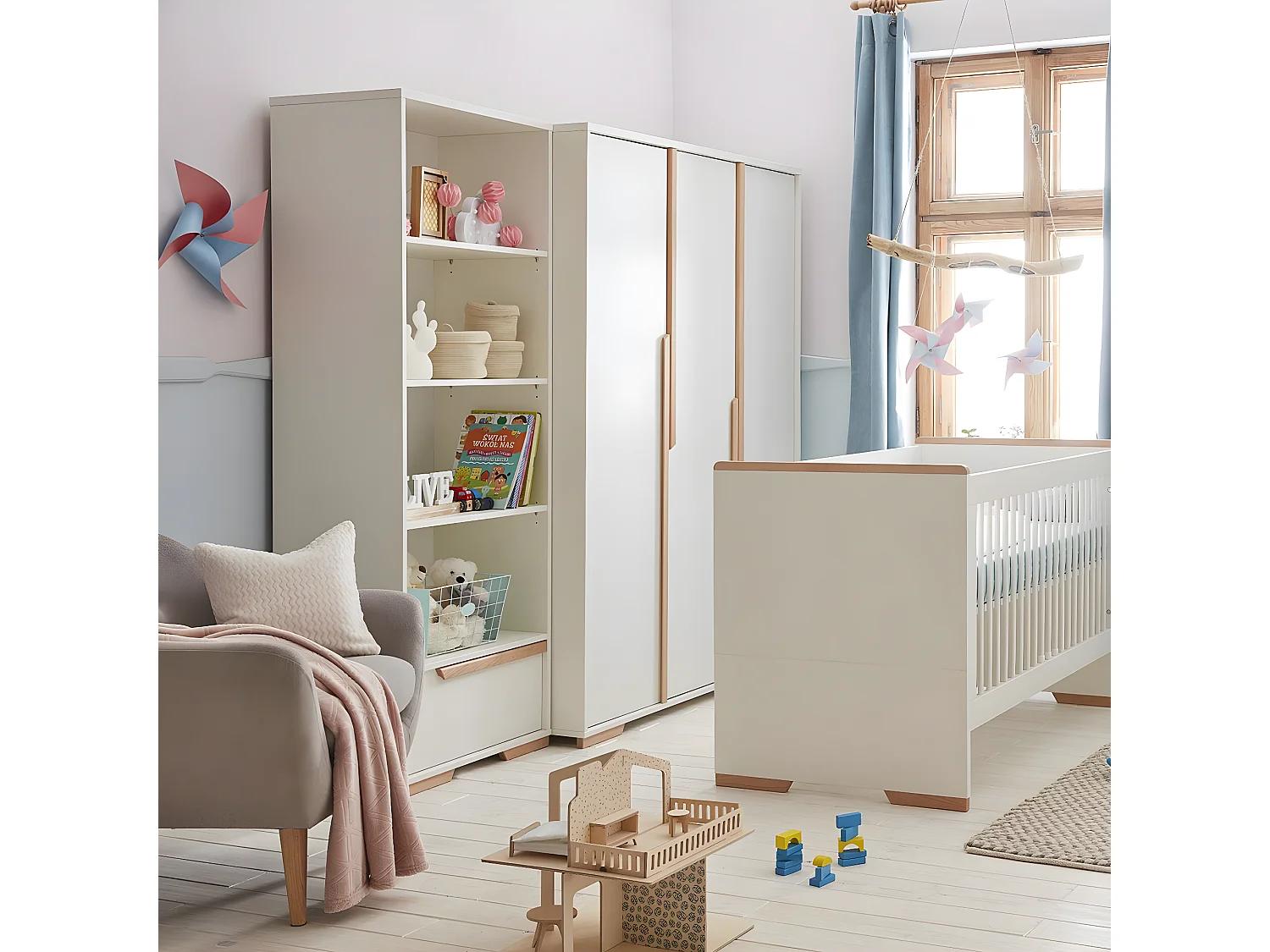 Bibliothèque Snap Blanc et bois