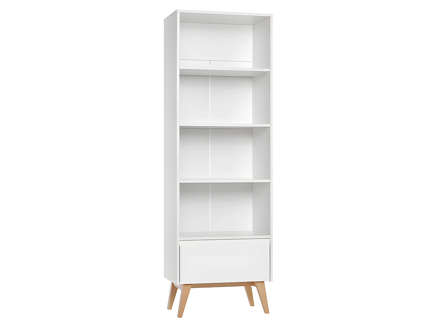 Bibliothèque colonne Swing - Blanc et bois