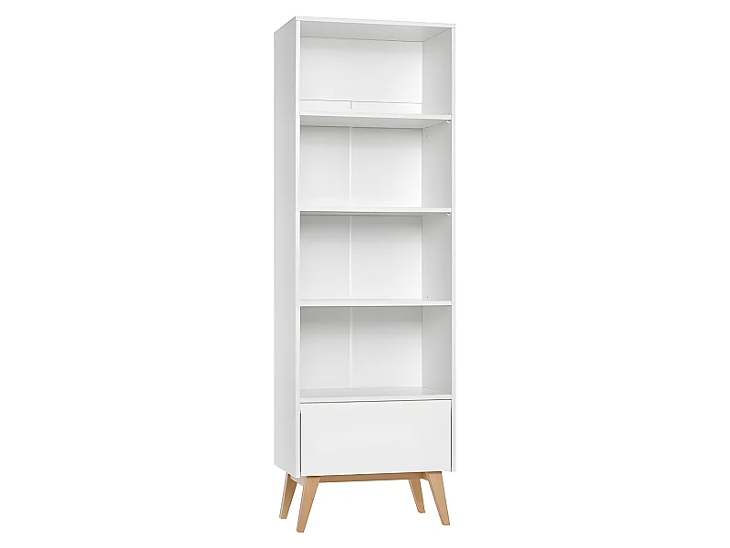 Bibliothèque colonne Swing - Blanc et bois