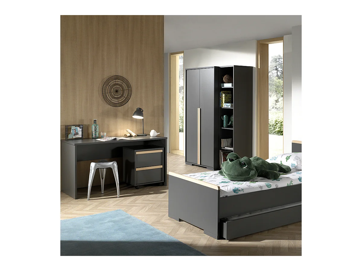 Librería London 5 niveles haya gris antracita