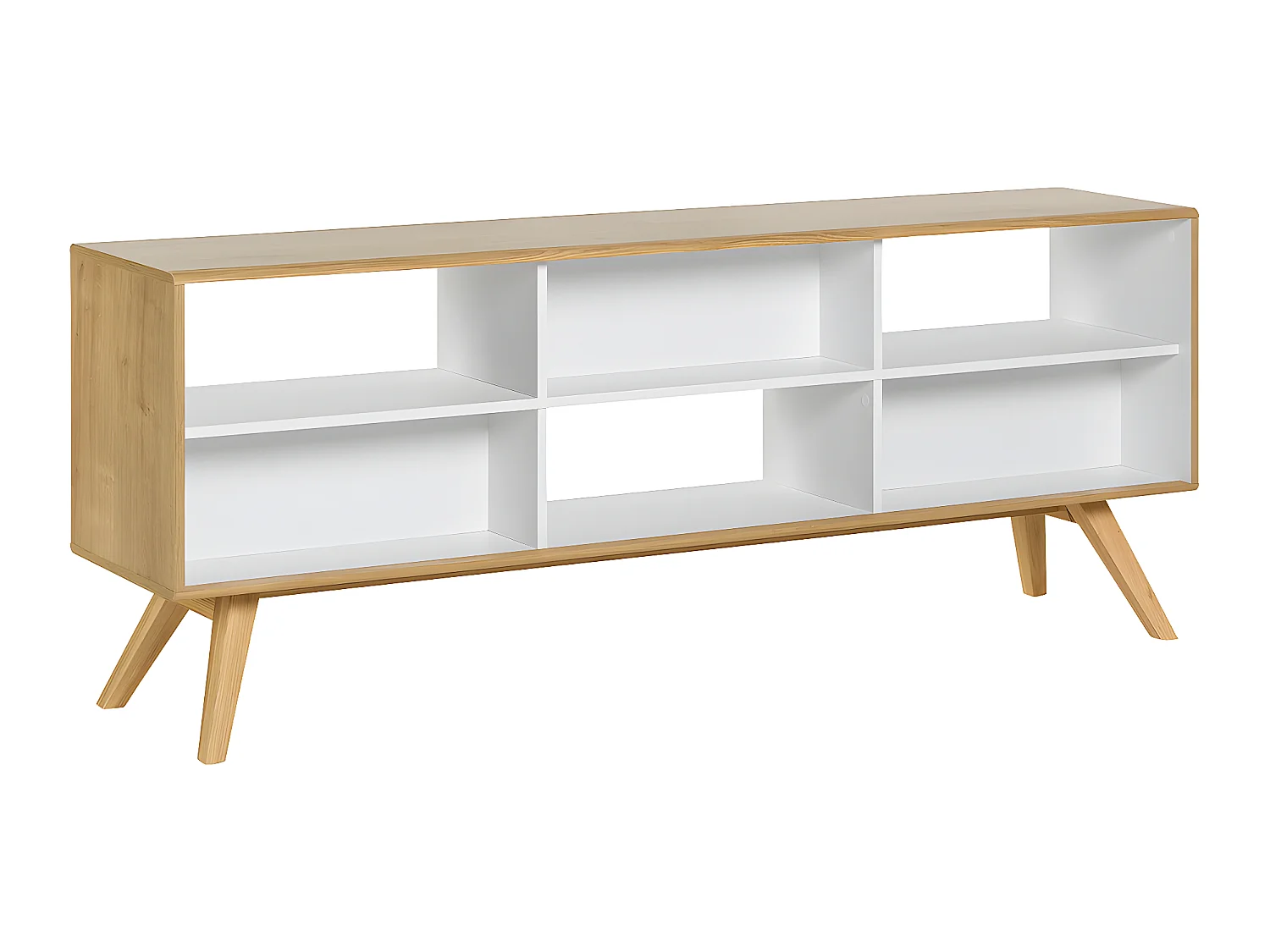 Bibliothèque basse double face Nature Bois