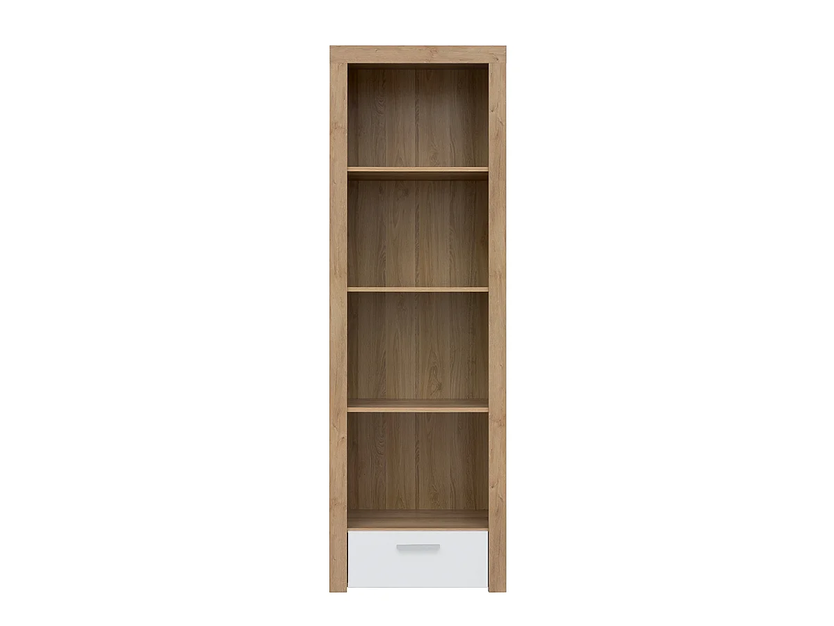 Librero 1 cajón Nora Blanco y Madera
