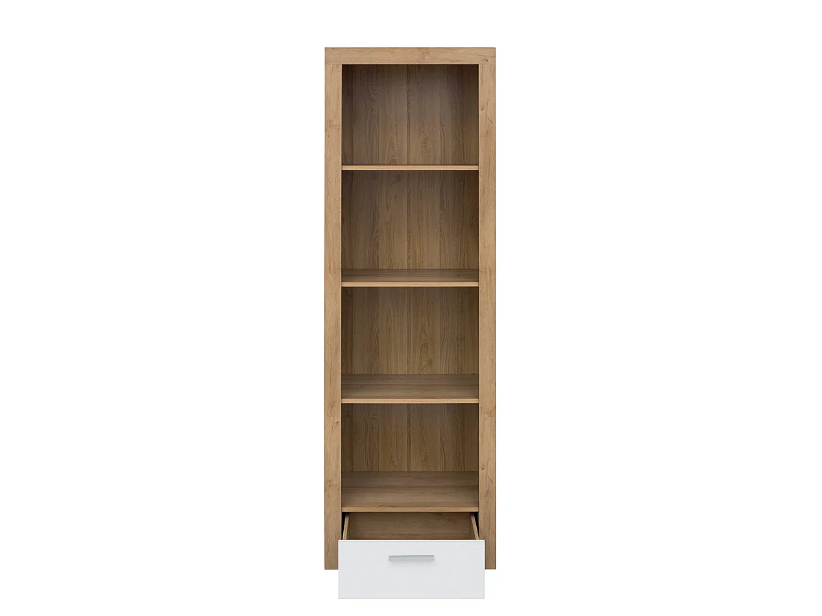 Librero 1 cajón Nora Blanco y Madera