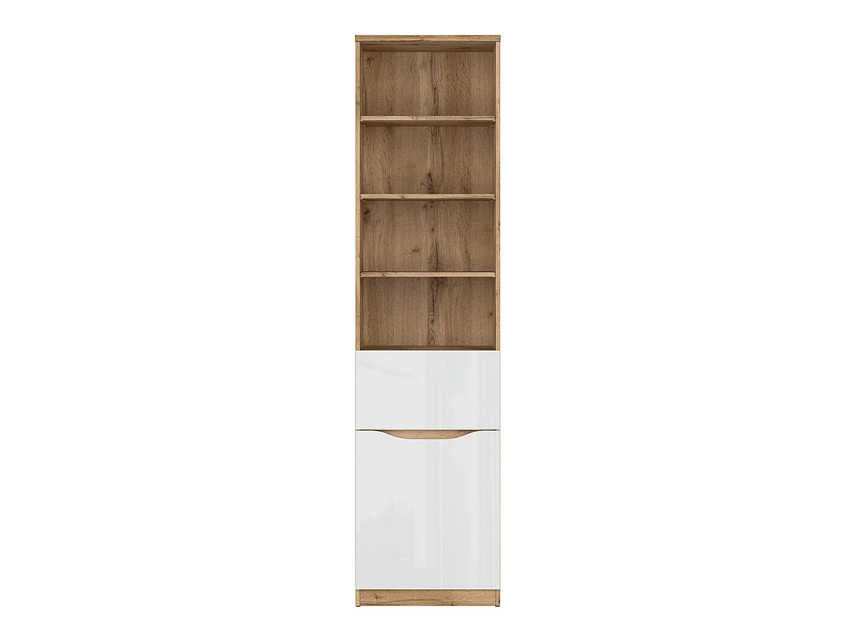 Bookcase 1 drawer 1 door June White and Wood