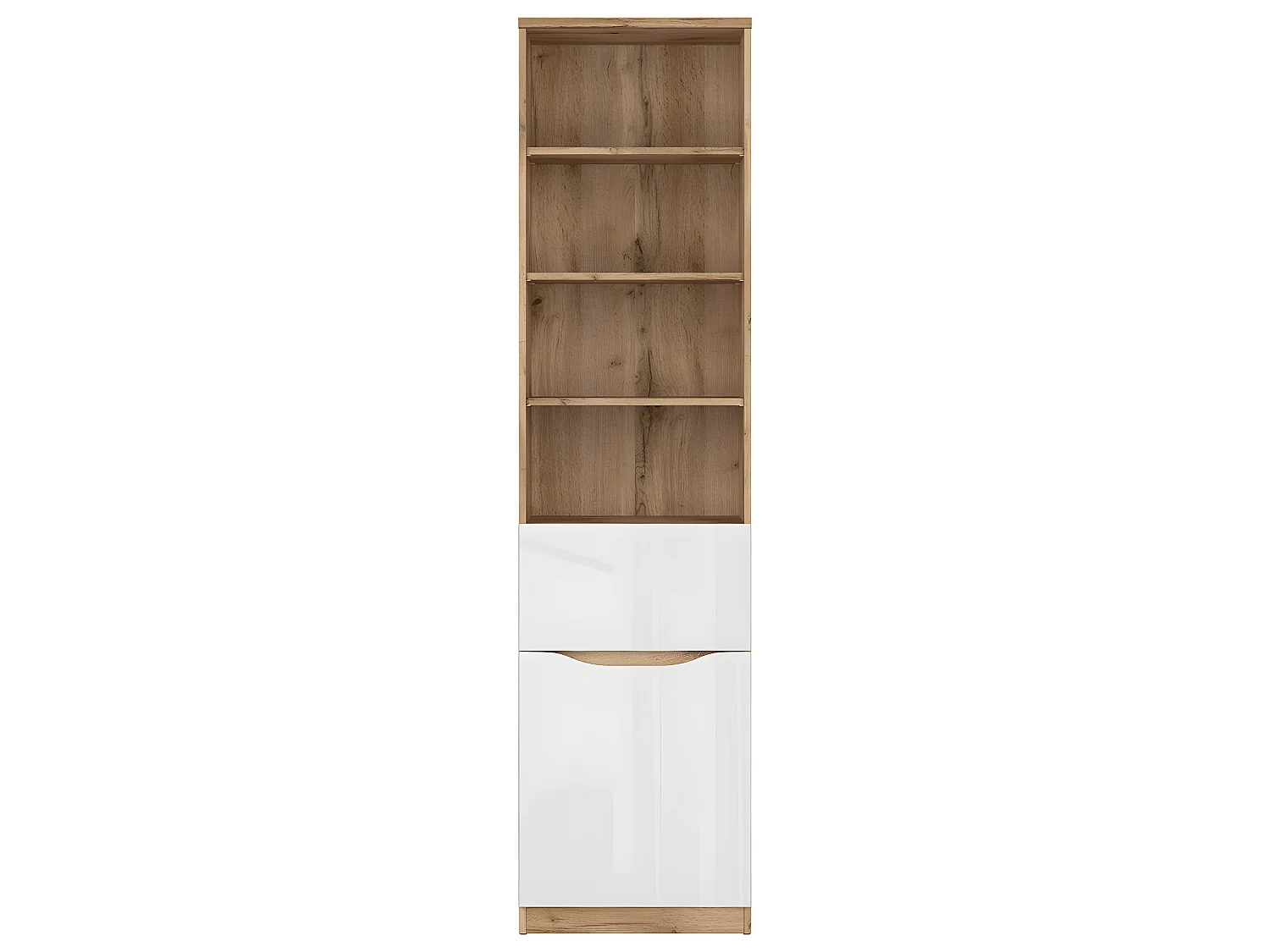 Bibliothèque 1 tiroir 1 porte June Blanc et Bois