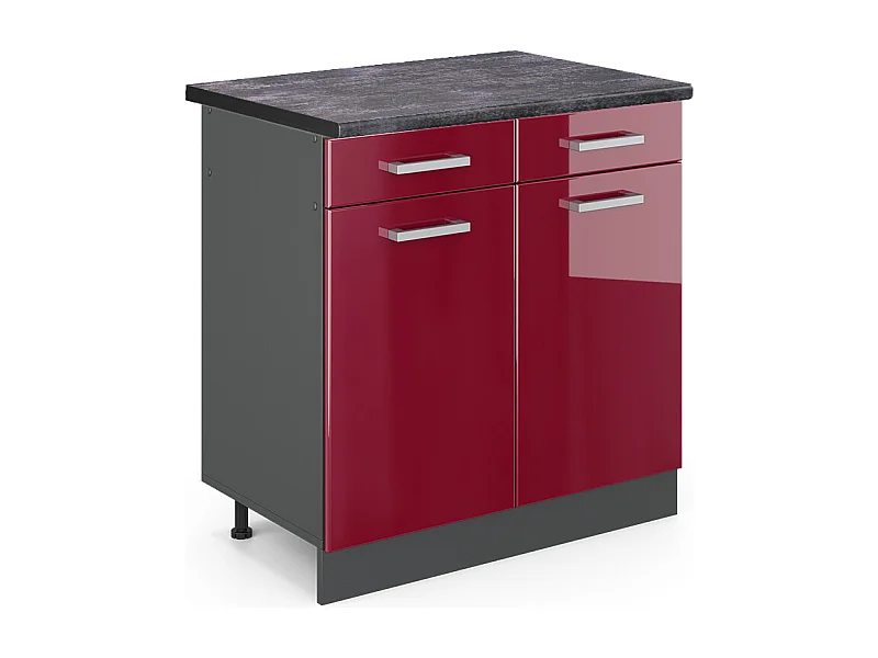 Meuble cuisine rouge brillant 80x60x81.6 r-line