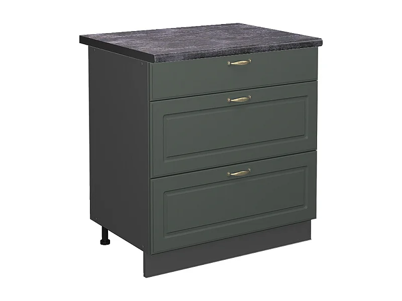 Mobiletto base per cucina verde-oro country house 80x60x82 fame-line