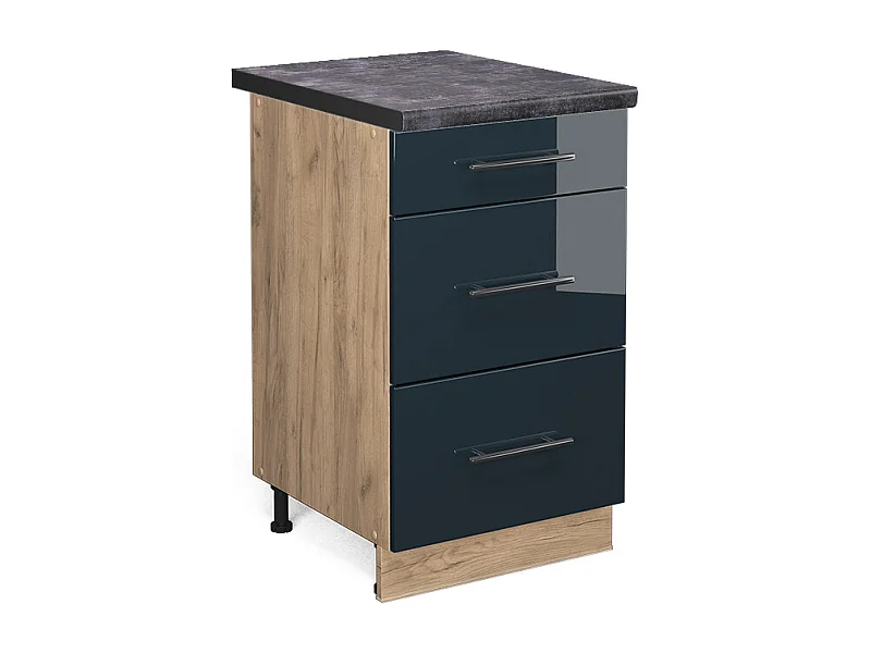 Meuble cuisine bleu foncé brillant 50x60x82 fame-line