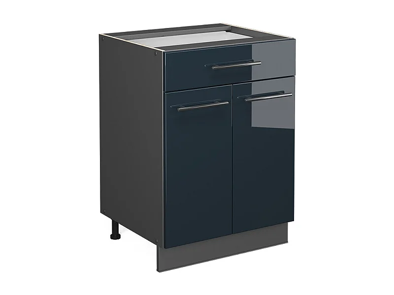 Meuble cuisine bleu foncé brillant 60x51.6x82 fame-line