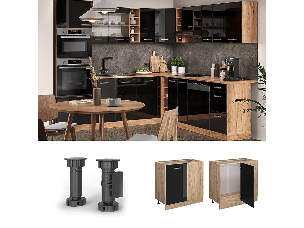 Meuble dangle noir haute brillance 86x60x81.6 r-line