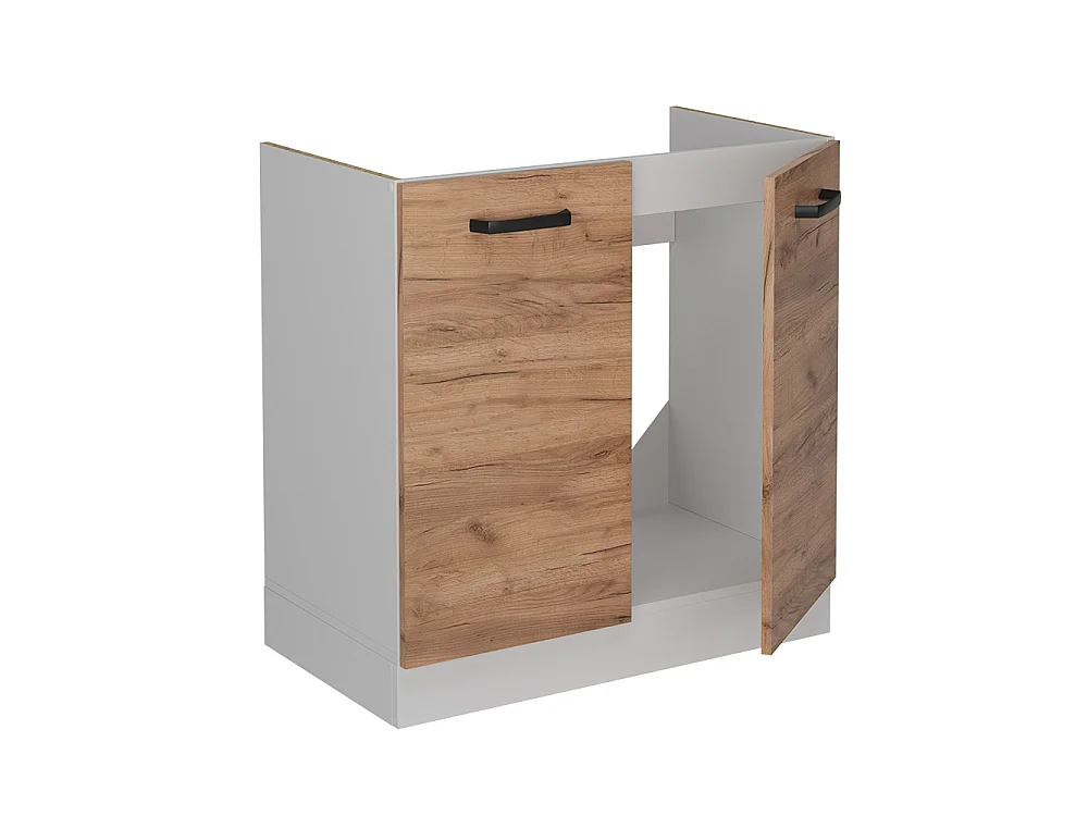 Meuble bas sous-évier chêne de force doré 80x60x81.6 r-line