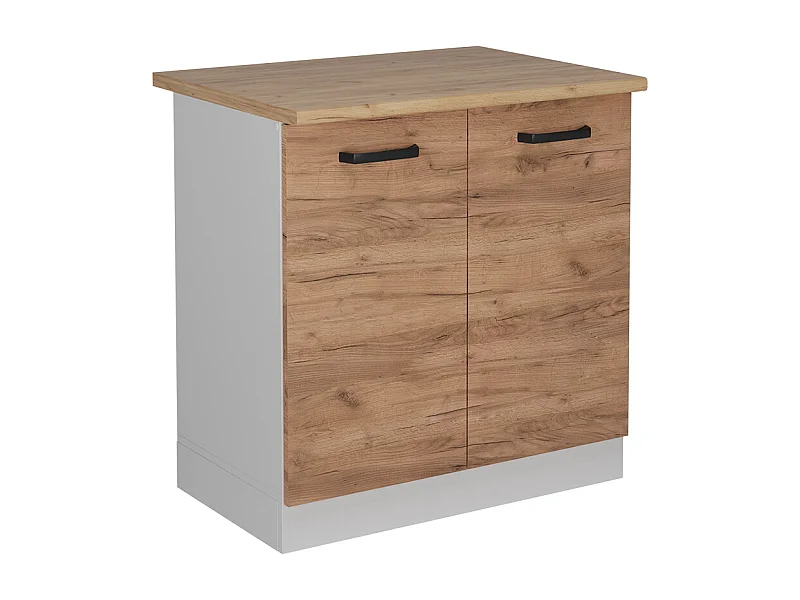 Meuble bas sous-évier chêne de force doré 80x60x81.6 r-line