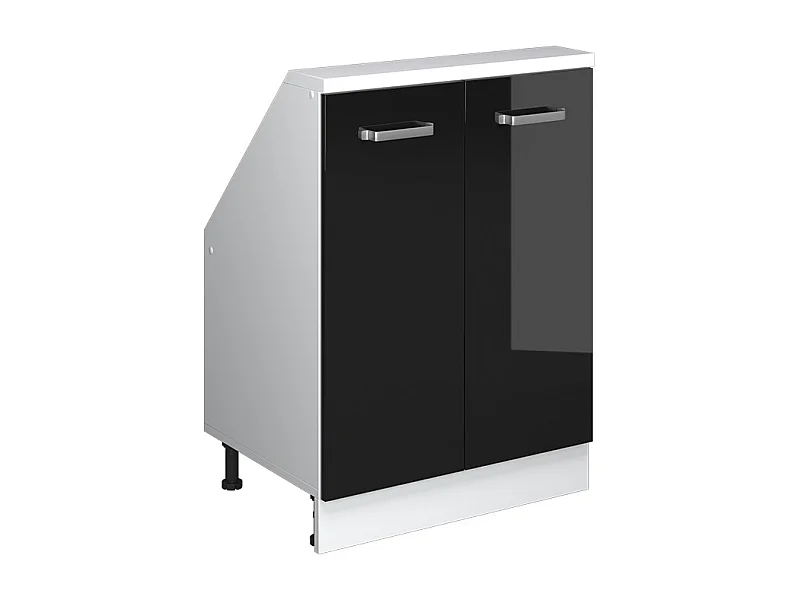 Armario de cocina para techo inclinado negro brillo intenso 60x46x81.6 r-line