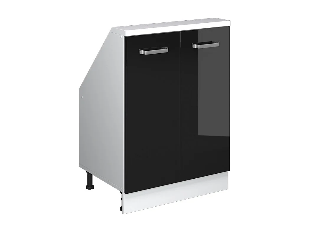 Meuble sous pente noir haute brillance 60x46x81.6 r-line