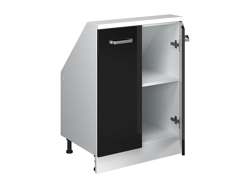 Meuble sous pente noir haute brillance 60x46x81.6 r-line