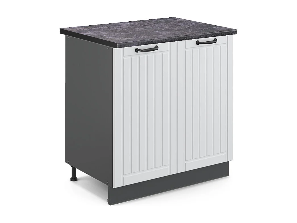 Meuble bas sous-évier blanc campagne 80x60x82 fame-line