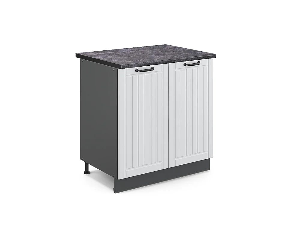 Meuble bas sous-évier blanc campagne 80x60x82 fame-line