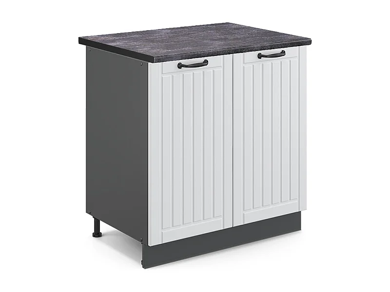 Meuble bas sous-évier blanc campagne 80x60x82 fame-line