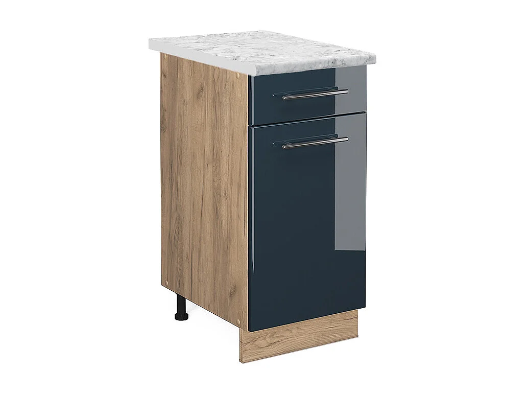 Meuble cuisine bleu foncé brillant 40x60x82 fame-line