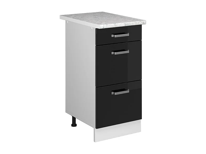 Küchenunterschrank schwarz hochglanz 40x60x81.6 r-line