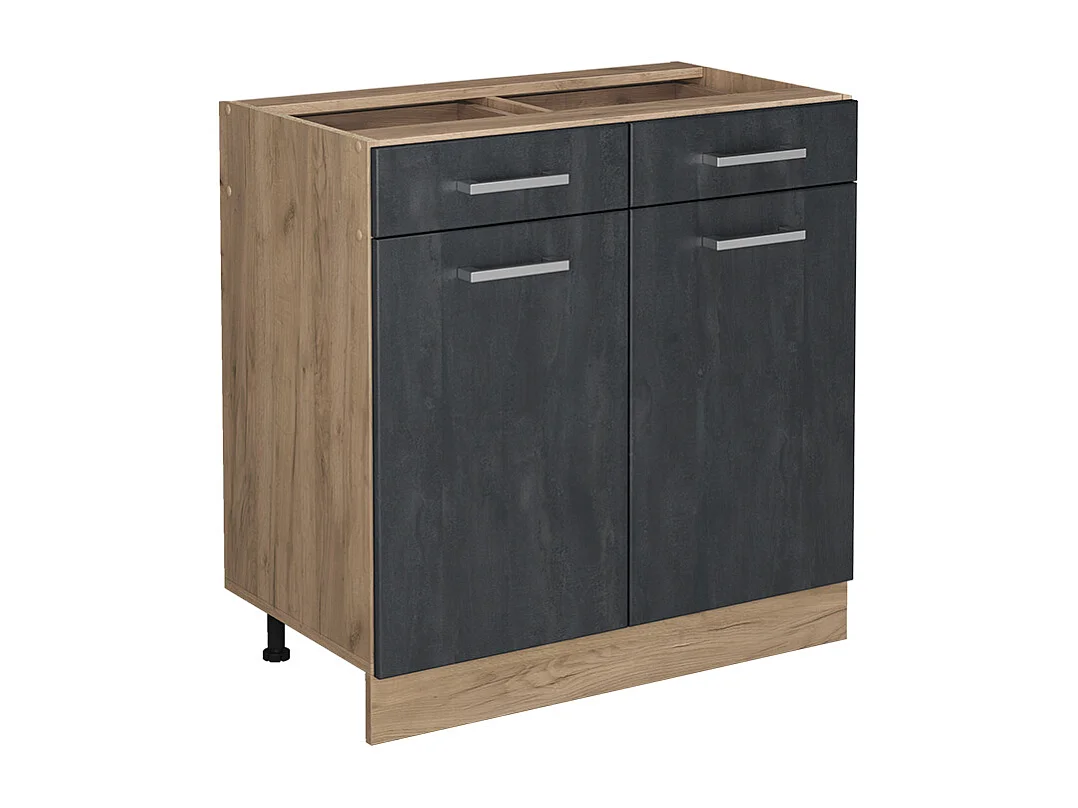 Mueble bajo de cocina hormigón negro 80x46x81.6 r-line