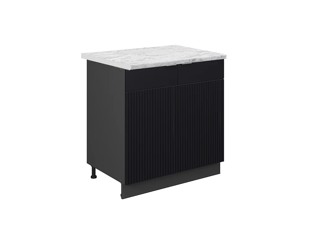 Meuble bas sous-évier noir rayé 80x60x82 fame-line