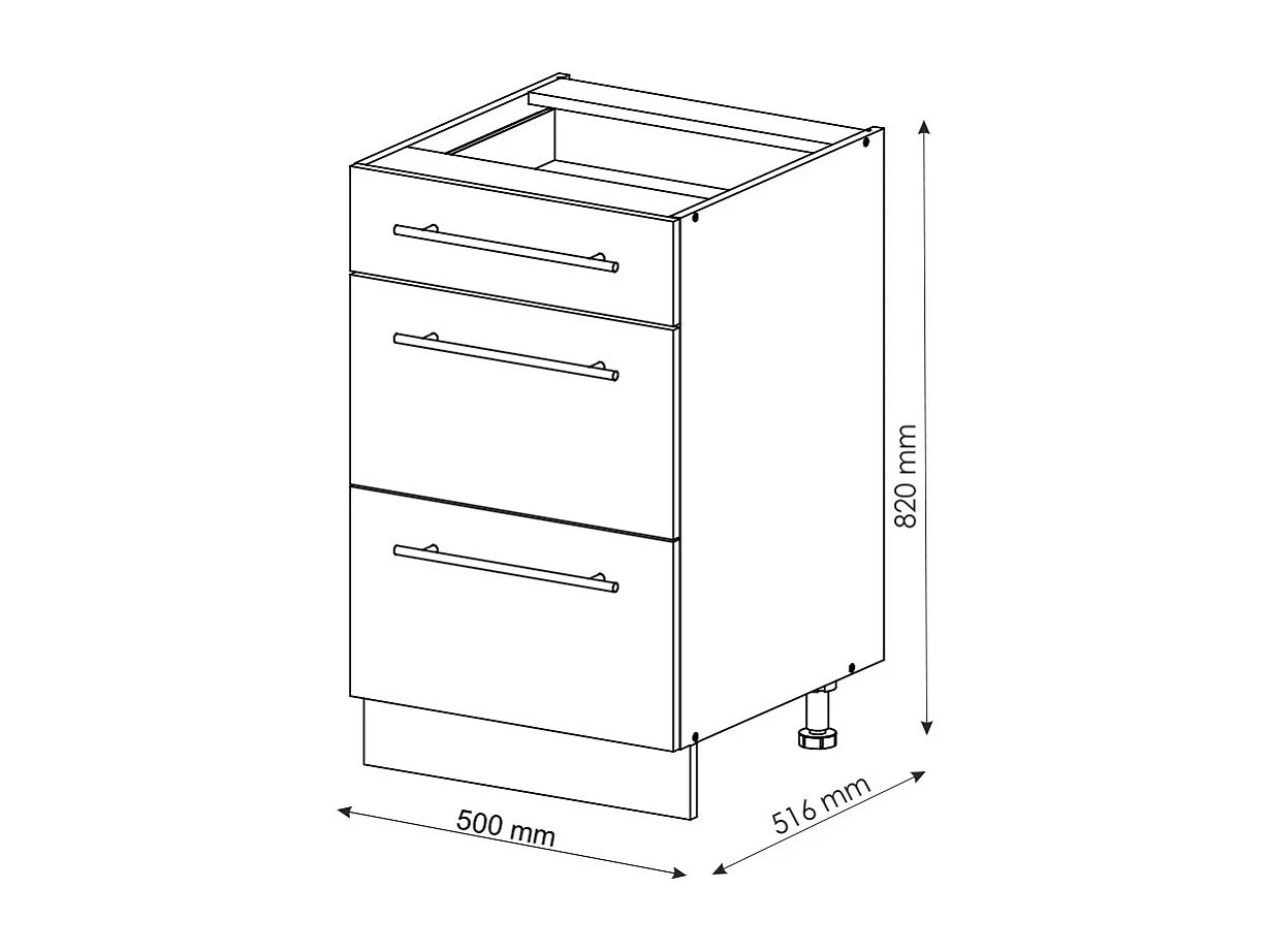Mueble bajo de cocina antracita-oro 50x60x82 fame-line