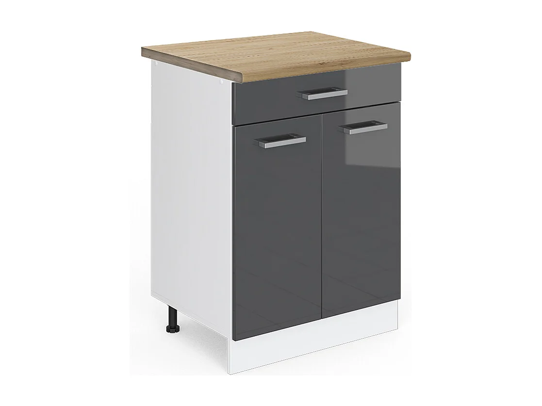 Keukenonderkast antraciet hoogglans 60x60x81.6 r-line