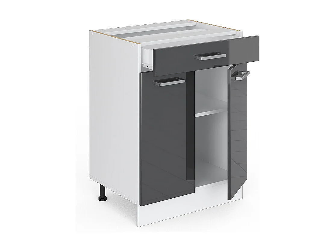 Keukenonderkast antraciet hoogglans 60x60x81.6 r-line