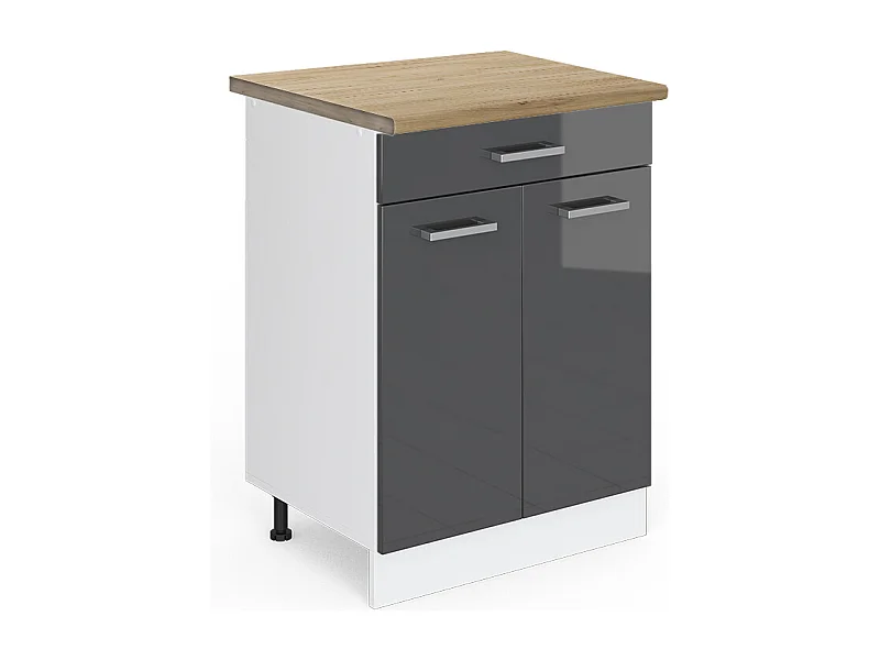Keukenonderkast antraciet hoogglans 60x60x81.6 r-line